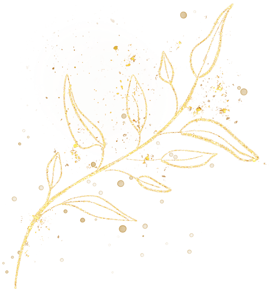 Gold Glitter Leaf