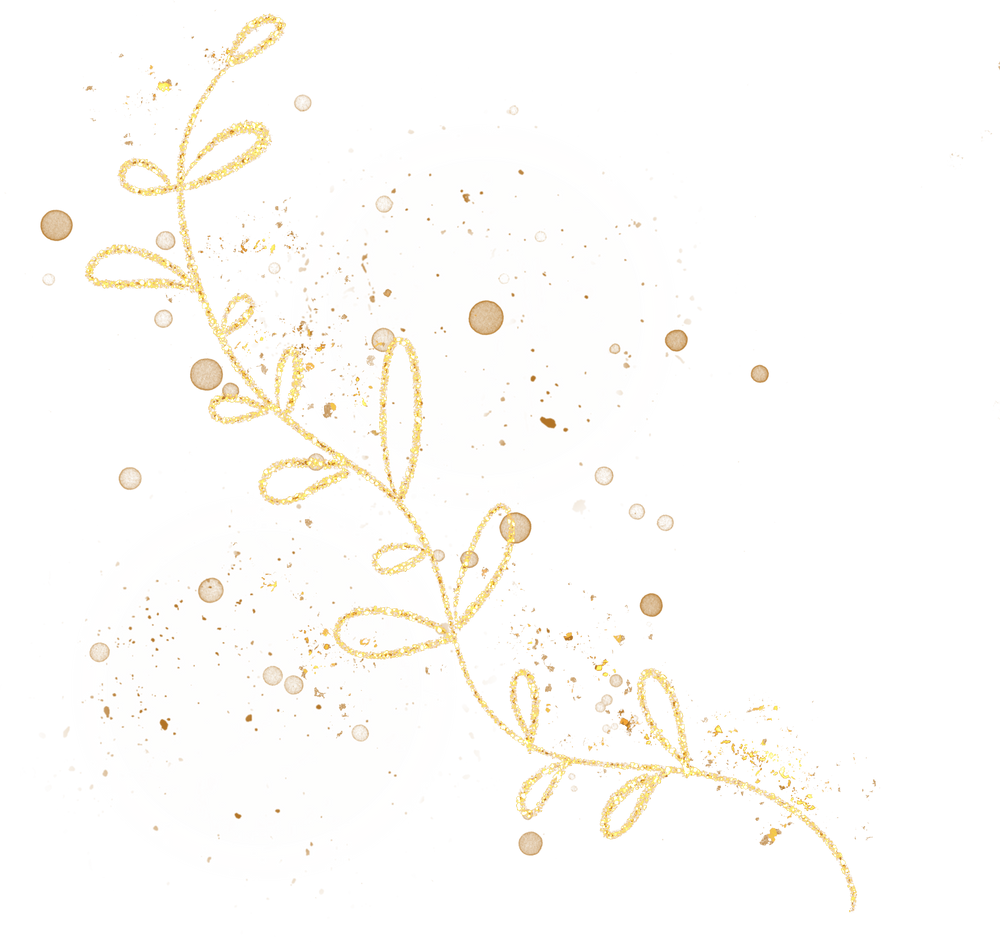 Gold Glitter Leaf