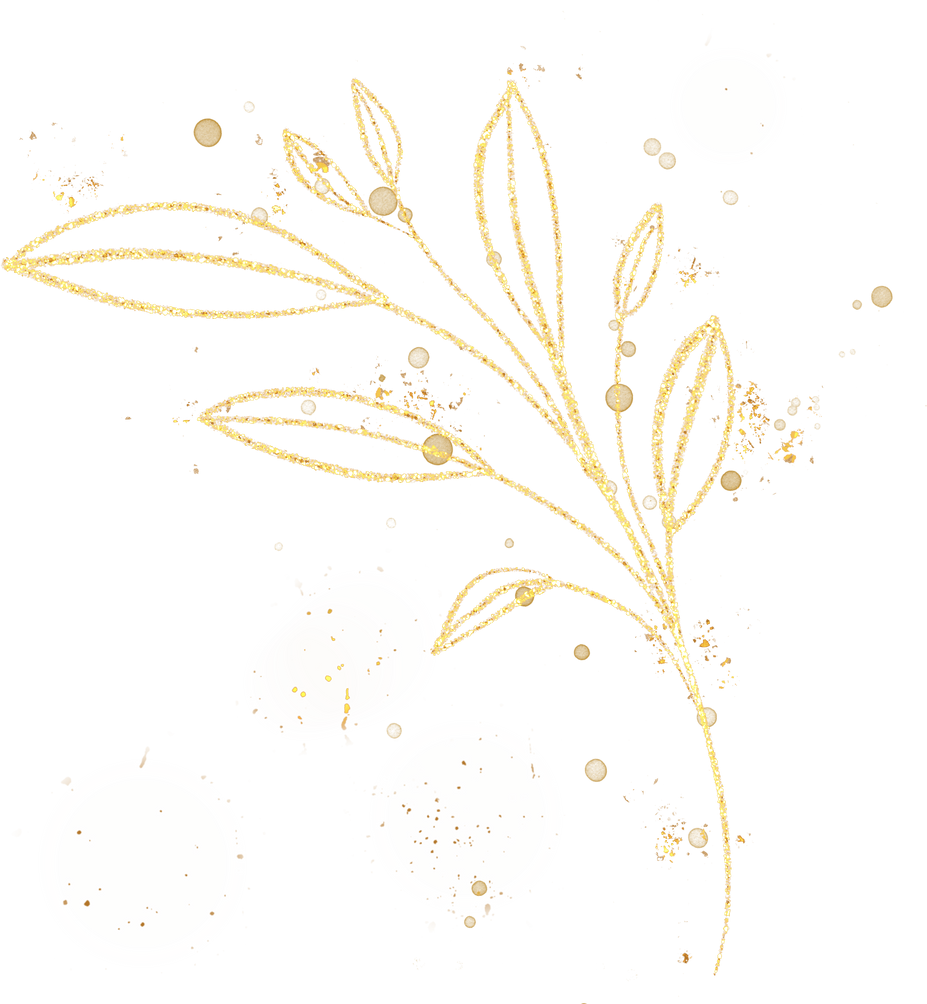 Gold Glitter Leaf