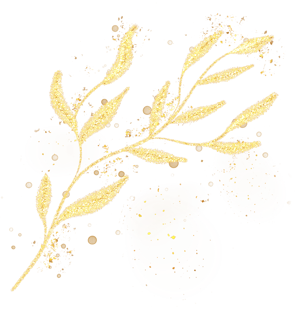 Gold Glitter Leaf
